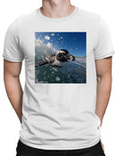 Surfing Penguin Ocean Adventure Men's T-shirt