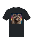 Retro Raccoon Cosmic Grid Men's T-shirt