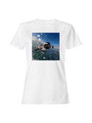 Surfing Penguin Ocean Adventure Women's T-shirt