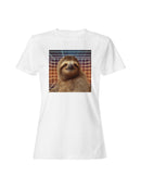 Retro Futuristic Sloth Grid Women's T-shirt