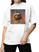 Retro Futuristic Sloth Grid Women's T-shirt