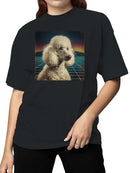 Retro Futuristic Poodle Portrait Women's T-shirt