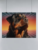 Rottweiler Retro Sunset UN Poster