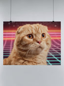 Retro Futuristic Cat Vibes UN Poster