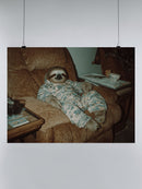 Cozy Sloth in Pajamas Relaxation UN Poster