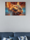 Futuristic Sphinx Cat in Neon Grid UN Poster
