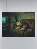 Cozy Opossum Snack Time Vibes UN Poster