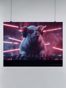 DJ Piggy Beats in Neon Vibe UN Poster