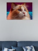 Retro Neon Cat Portrait UN Poster