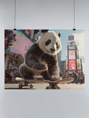 Panda Skateboarding Adventure UN Poster