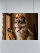 Regal Cat and Parrot Harmony UN Poster