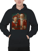 Santa and Mrs. Claus at North Pole Men's Hoodie