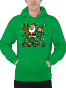 Santa, Elf, Reindeer Holiday Cheer Men's Hoodie