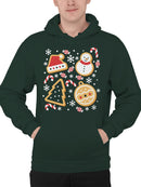 Festive Christmas Cookie Design Men's Hoodie