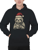 Cozy Christmas Sloth with Cocoa Men's Hoodie