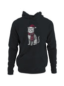 Festive Cat in Santa Hat Art Men's Hoodie