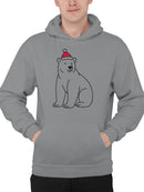 Festive Bear in Christmas Hat Men's Hoodie