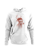 Festive Reindeer in Santa Hat Men's Hoodie