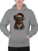 Festive Koala in Santa Hat Men's Hoodie