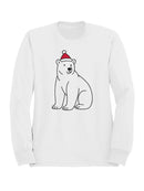 Festive Bear in Christmas Hat Men's Sweatshirt