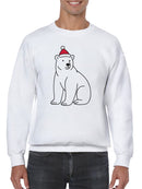 Festive Bear in Christmas Hat Men's Sweatshirt