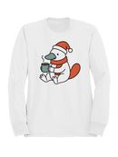 Warm Platypus Holding Coffee Men's Sweatshirt