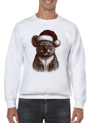 Festive Koala in Santa Hat Men's Sweatshirt