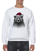 Santa Bear with Christmas Hat Men's Sweatshirt