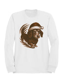 Festive Dachshund in Santa Hat Men's Sweatshirt