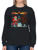 Santa vs Krampus Showdown Women's Sweatshirt