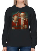 Santa and Mrs. Claus at North Pole Women's Sweatshirt