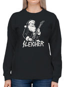 Rocking Santa Sleigher Design Women's Sweatshirt