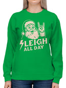 Rockin' Santa Sleigh All Day Women's Sweatshirt