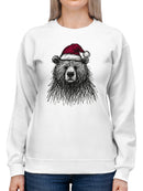 Santa Bear with Christmas Hat Women's Sweatshirt