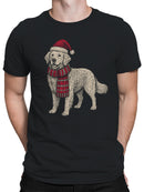 Festive Dog in Santa Hat Art Men's T-shirt