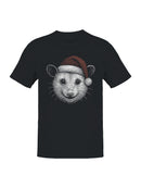 Festive Opossum in Santa Hat Men's T-shirt