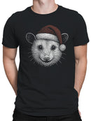 Festive Opossum in Santa Hat Men's T-shirt