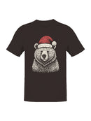 Festive Bear in Santa Hat Men's T-shirt