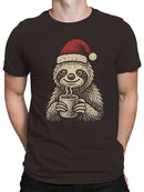 Cozy Christmas Sloth with Cocoa Men's T-shirt