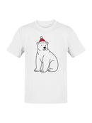 Festive Bear in Christmas Hat Men's T-shirt