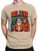 Believe: Santa, Alien, Bigfoot Men's T-shirt