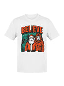 Believe: Santa, Alien, Bigfoot Men's T-shirt