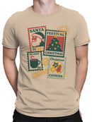Vintage Christmas Stamp Collection Men's T-shirt
