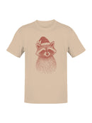 Festive Raccoon with Santa Hat Men's T-shirt