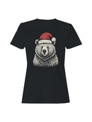 Festive Bear in Santa Hat Women's T-shirt