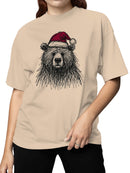 Santa Bear with Christmas Hat Women's T-shirt