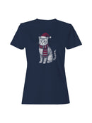 Festive Cat in Santa Hat Art Women's T-shirt