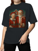 Santa and Mrs. Claus at North Pole Women's T-shirt
