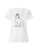 Festive Bear in Christmas Hat Women's T-shirt