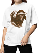 Festive Dachshund in Santa Hat Women's T-shirt